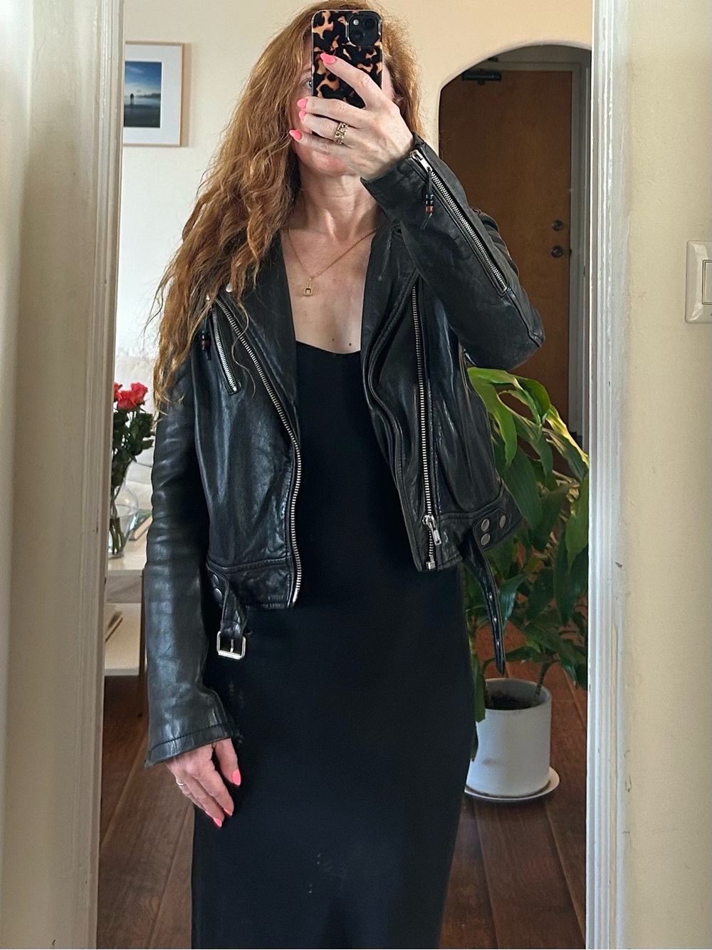 BLK DNM Classic 100% leather motorcycle jacket Size Small